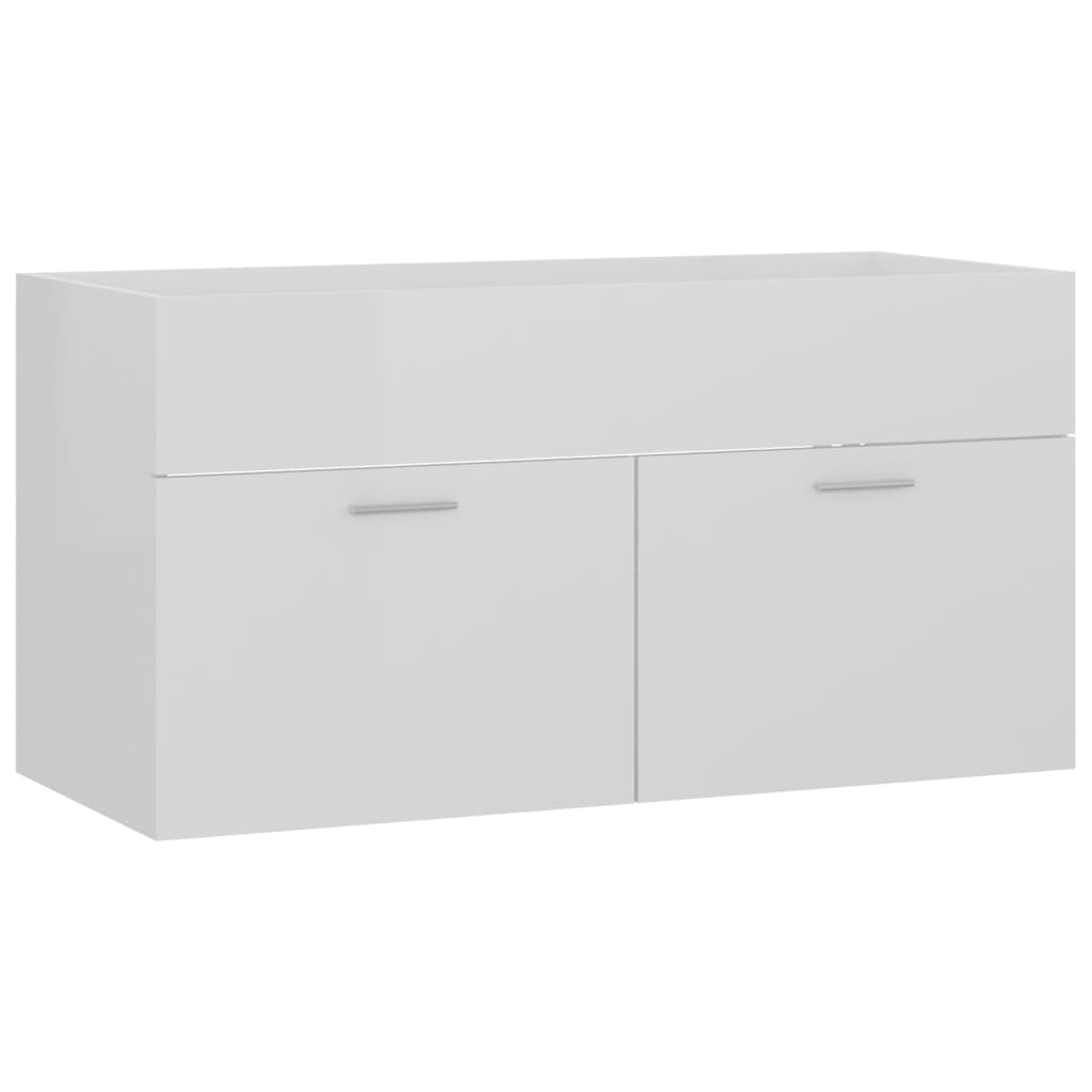 washbasin base cabinet high-gloss white 90x38.5x46cm