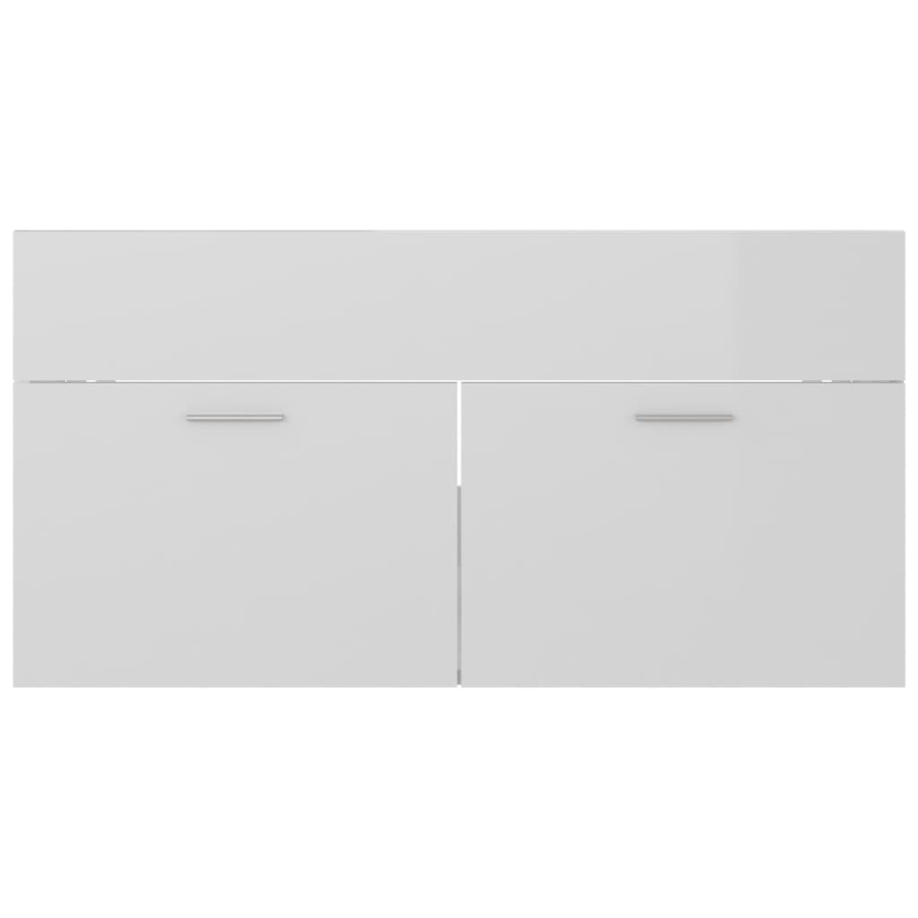 washbasin base cabinet high-gloss white 90x38.5x46cm