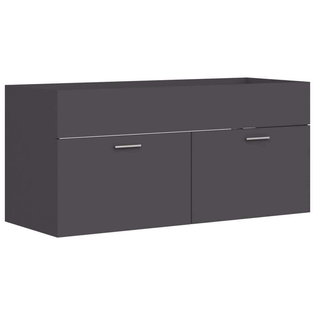 Washbasin Cabinet Grey 100x38.5x46 cm Wood Material