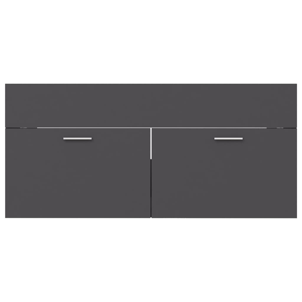 Washbasin Cabinet Grey 100x38.5x46 cm Wood Material