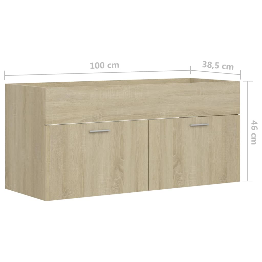 Waschbeckenunterschrank Sonoma-Eiche 100x38,5x46cm