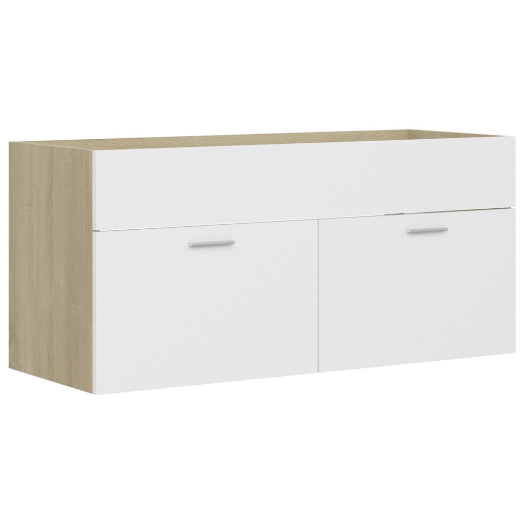 Washbasin Cabinet White Sonoma Oak 100x38.5x46 cm