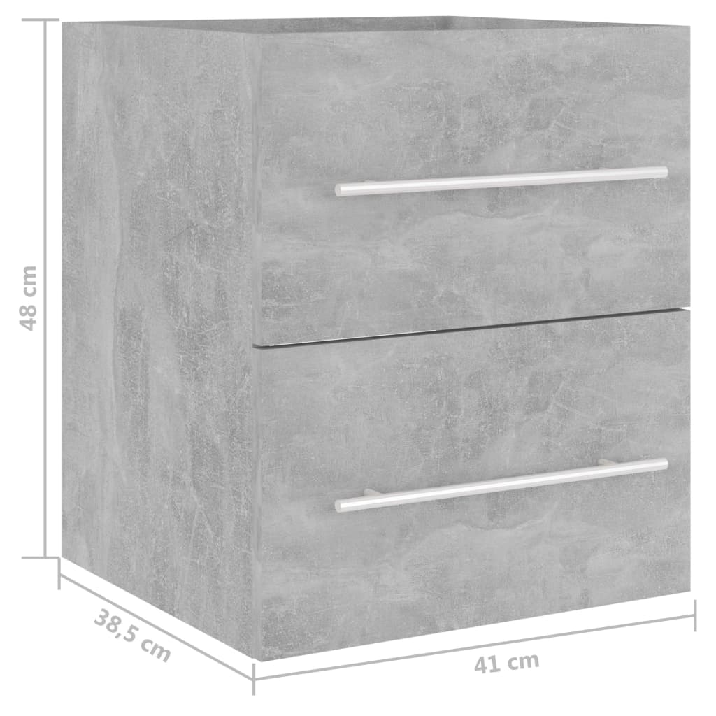 Washbasin base cabinet concrete grey 41x38.5x48 cm wood material