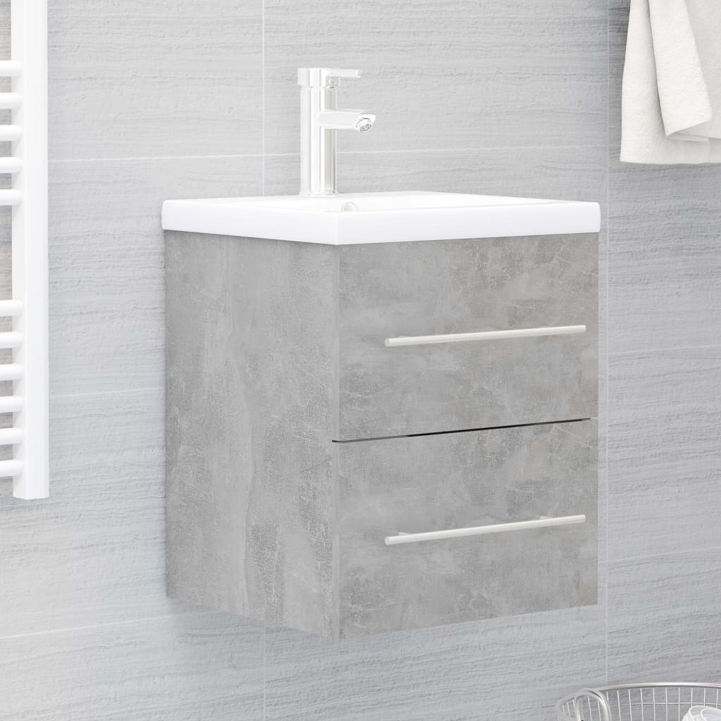 Washbasin base cabinet concrete grey 41x38.5x48 cm wood material