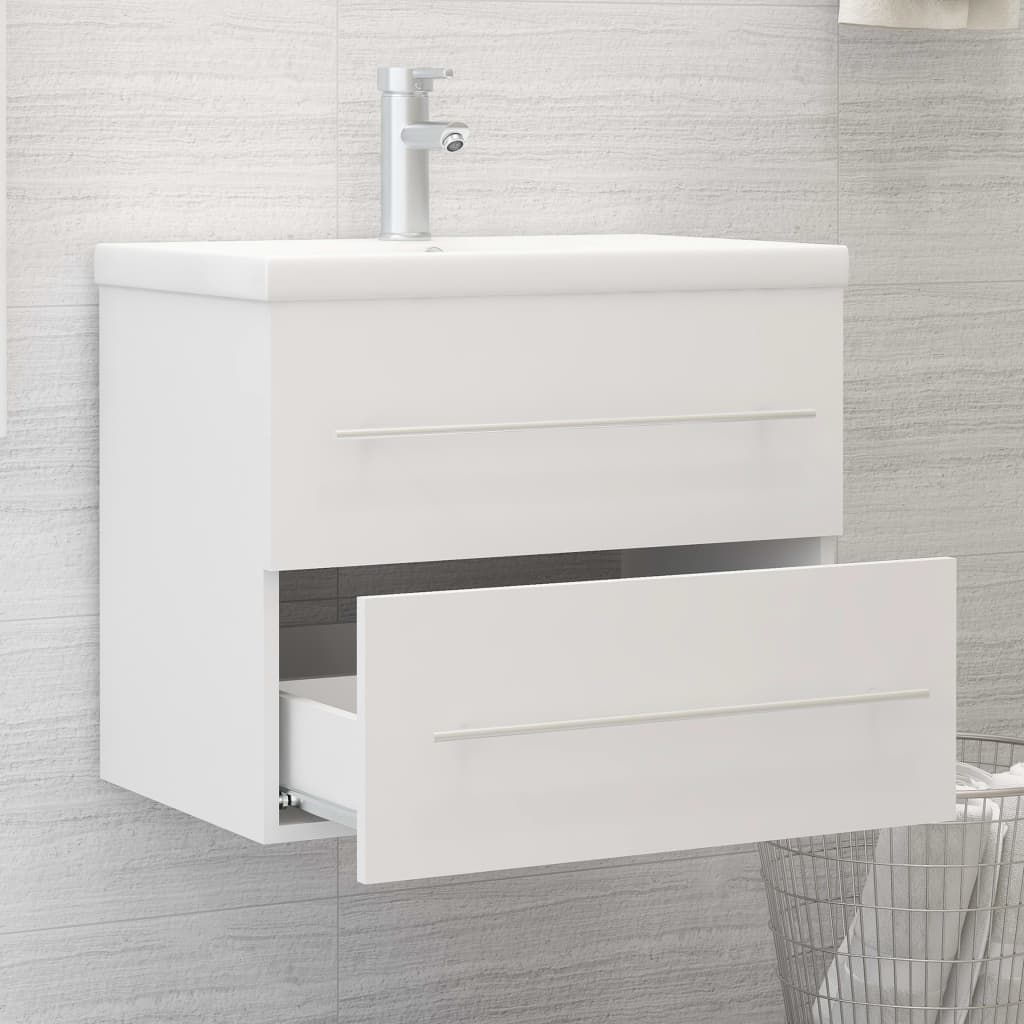 Washbasin Cabinet White 60x38.5x48 cm Wood Material