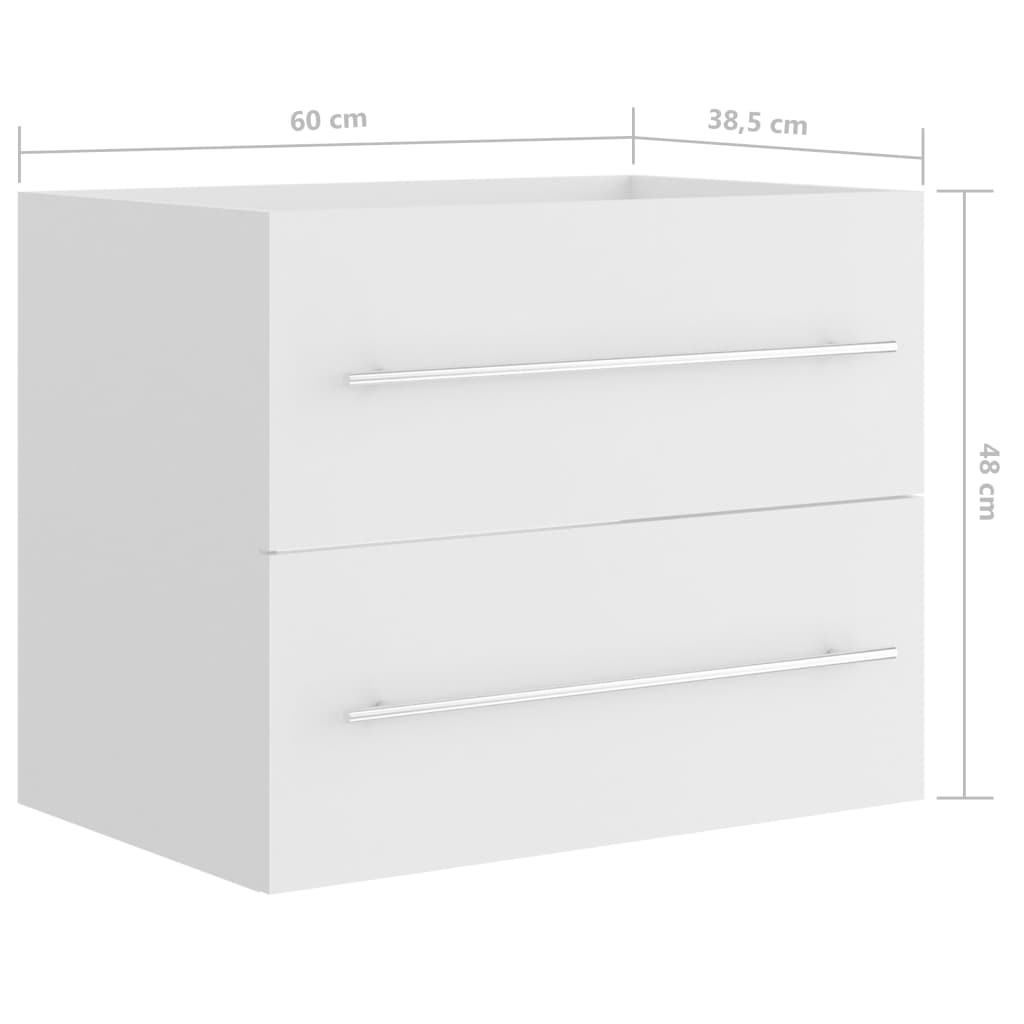 Washbasin Cabinet White 60x38.5x48 cm Wood Material