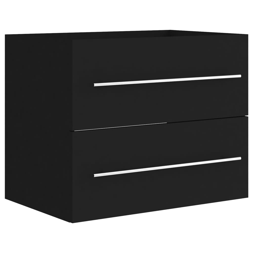 Washbasin Cabinet Black 60x38.5x48 cm Wood Material