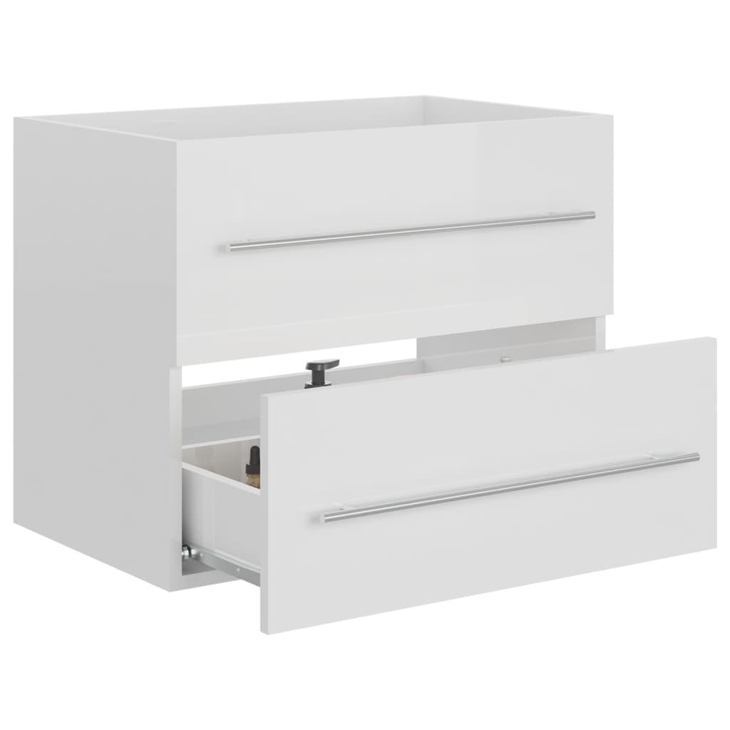 washbasin base cabinet high-gloss white 60x38.5x48 cm