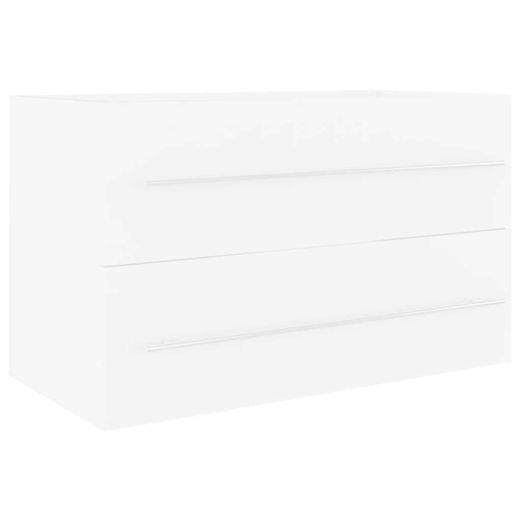 Washbasin Cabinet White 80x38.5x48 cm Wood Material