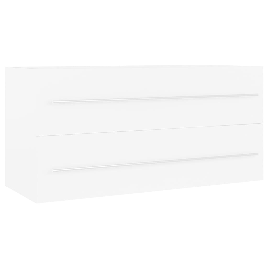 Washbasin Cabinet White 100x38.5x48 cm Wood Material