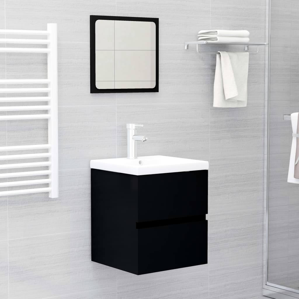 Washbasin Cabinet Black 41x38.5x45 cm Wood Material