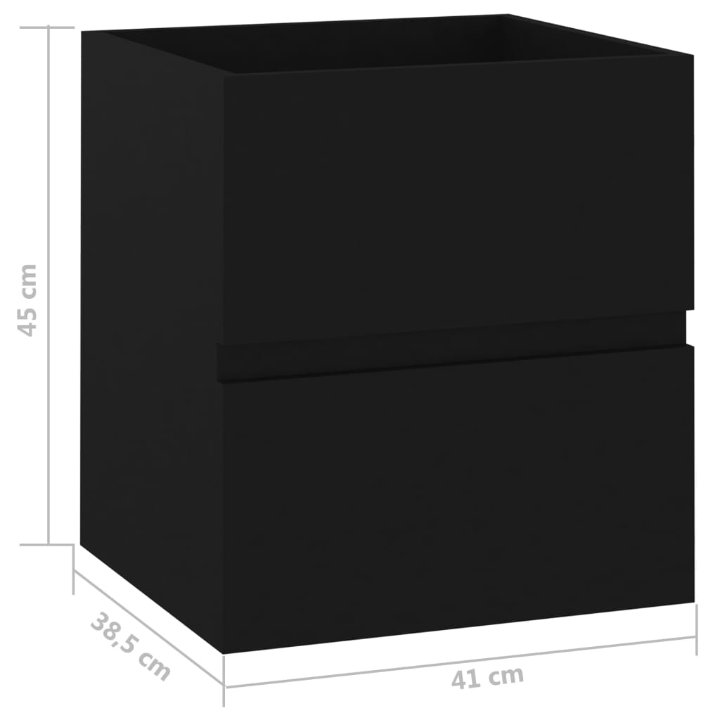 Washbasin Cabinet Black 41x38.5x45 cm Wood Material