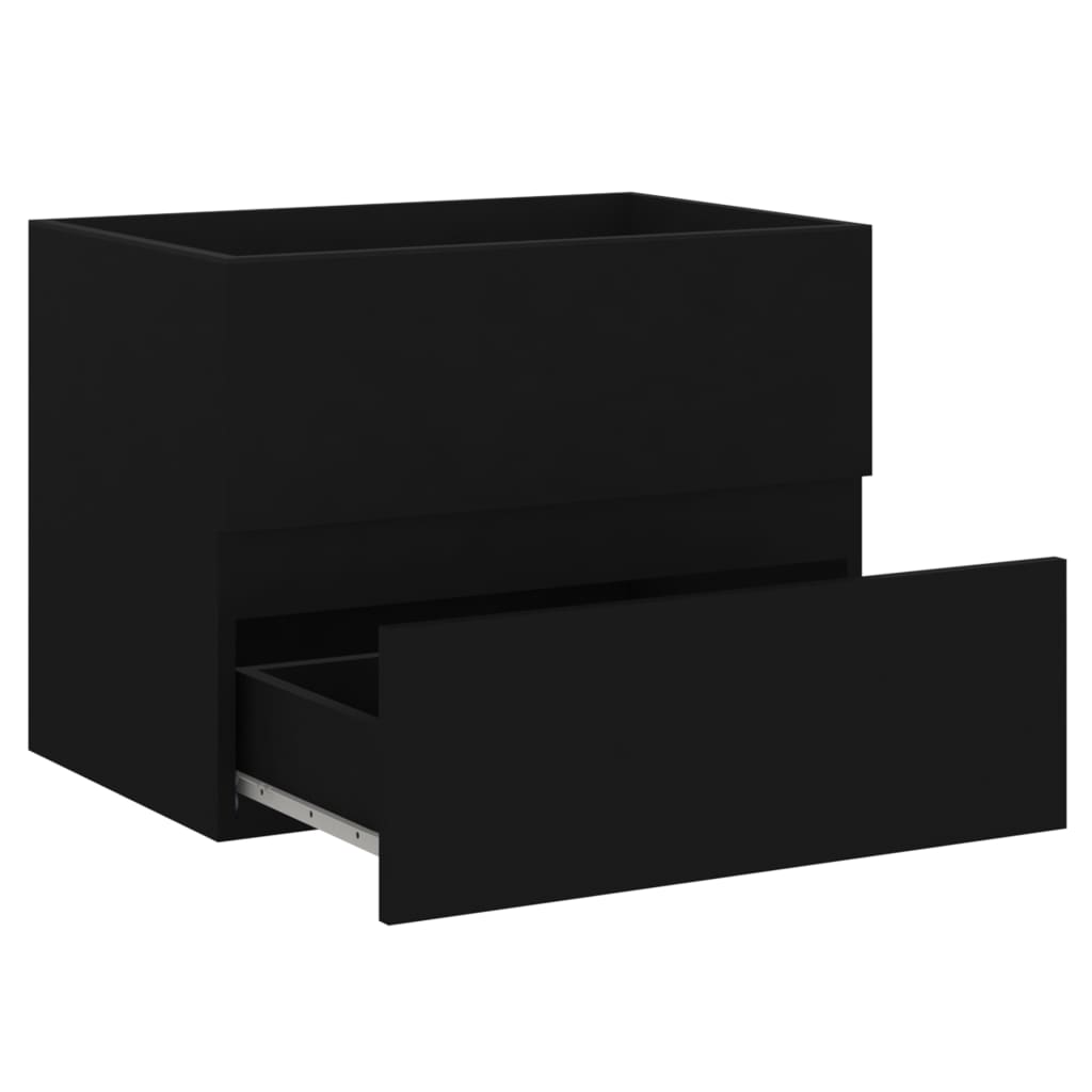 Washbasin Cabinet Black 60x38.5x45 cm Wood Material