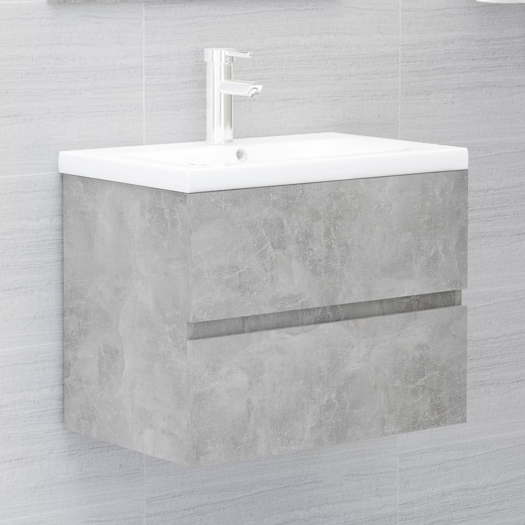 Washbasin base cabinet concrete grey 60x38.5x45 cm wood material