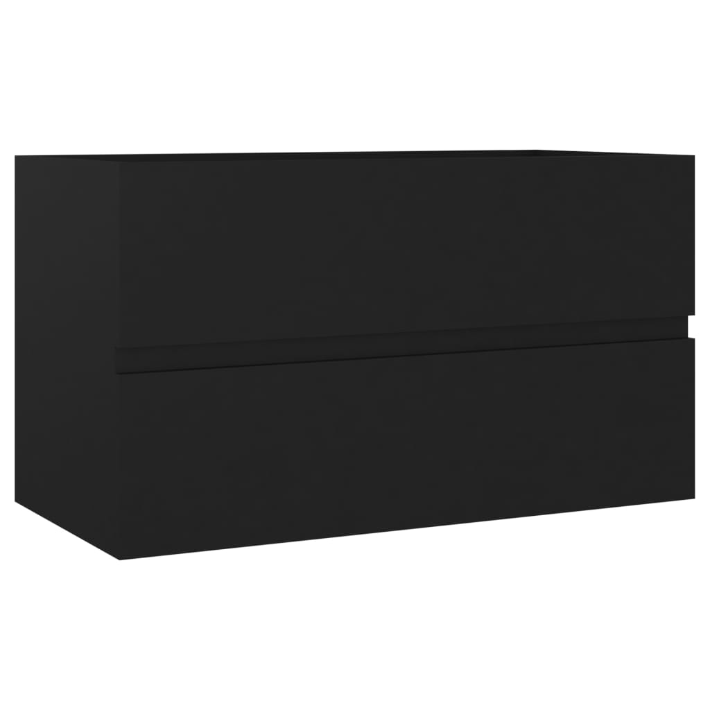 Washbasin Cabinet Black 80x38.5x45 cm Wood Material