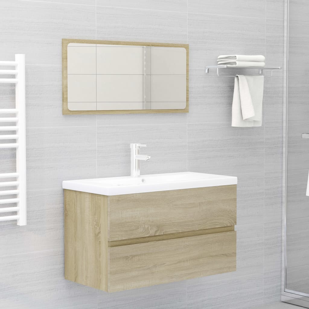 Washbasin base cabinet Sonoma oak 80x38.5x45cm wood material