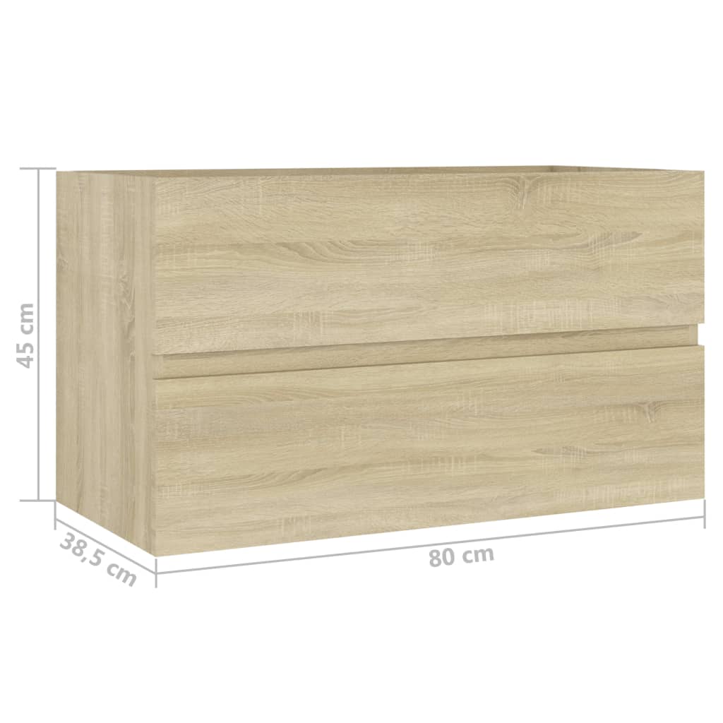 Washbasin base cabinet Sonoma oak 80x38.5x45cm wood material