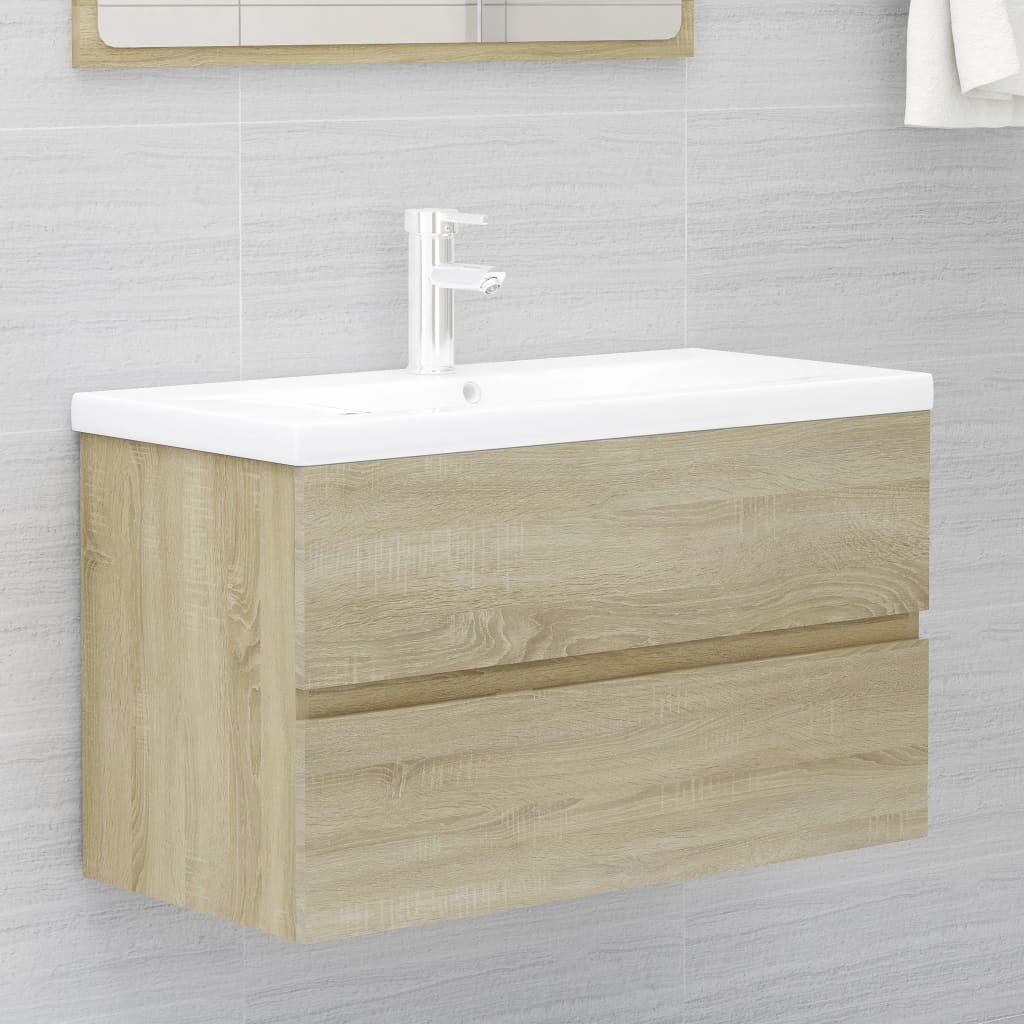 Washbasin base cabinet Sonoma oak 80x38.5x45cm wood material