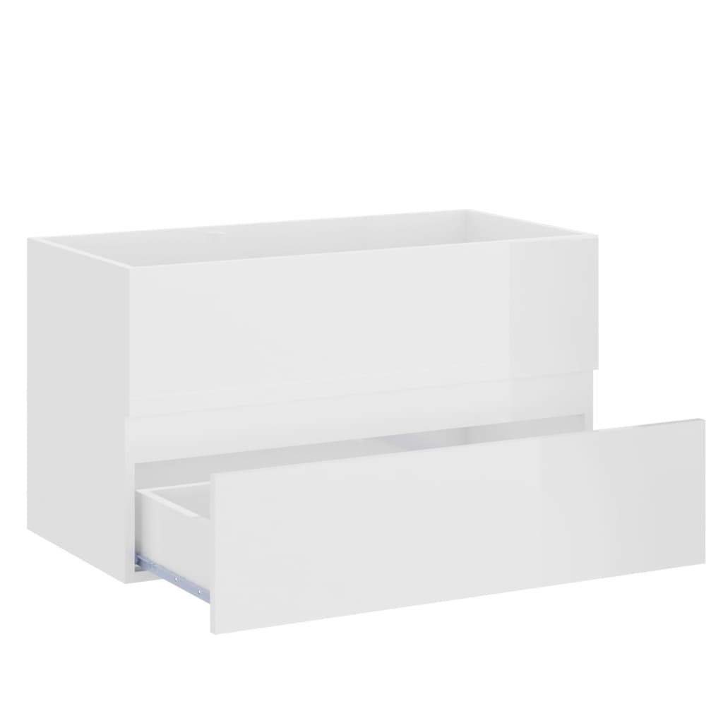 washbasin base cabinet high-gloss white 80x38.5x45 cm