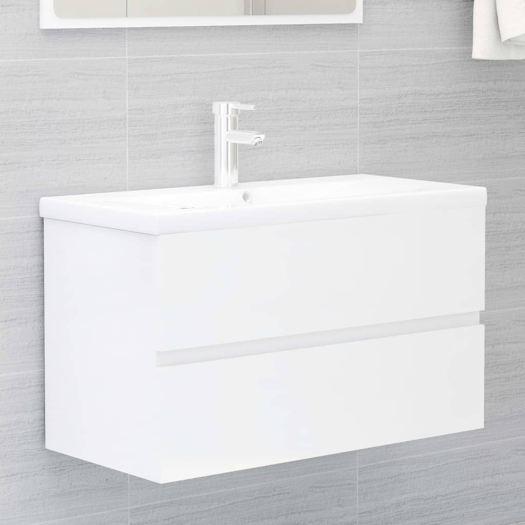 washbasin base cabinet high-gloss white 80x38.5x45 cm