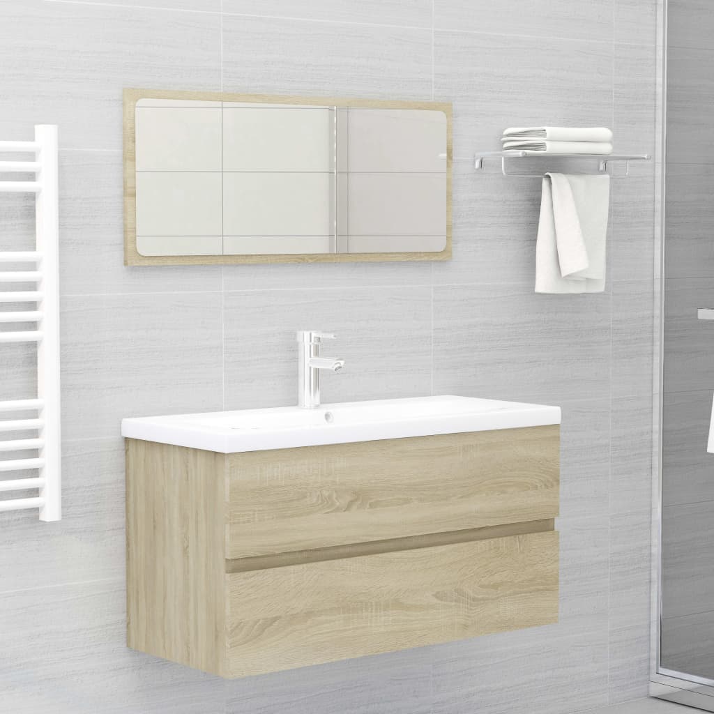 Washbasin base cabinet Sonoma oak 90x38.5x45cm wood material