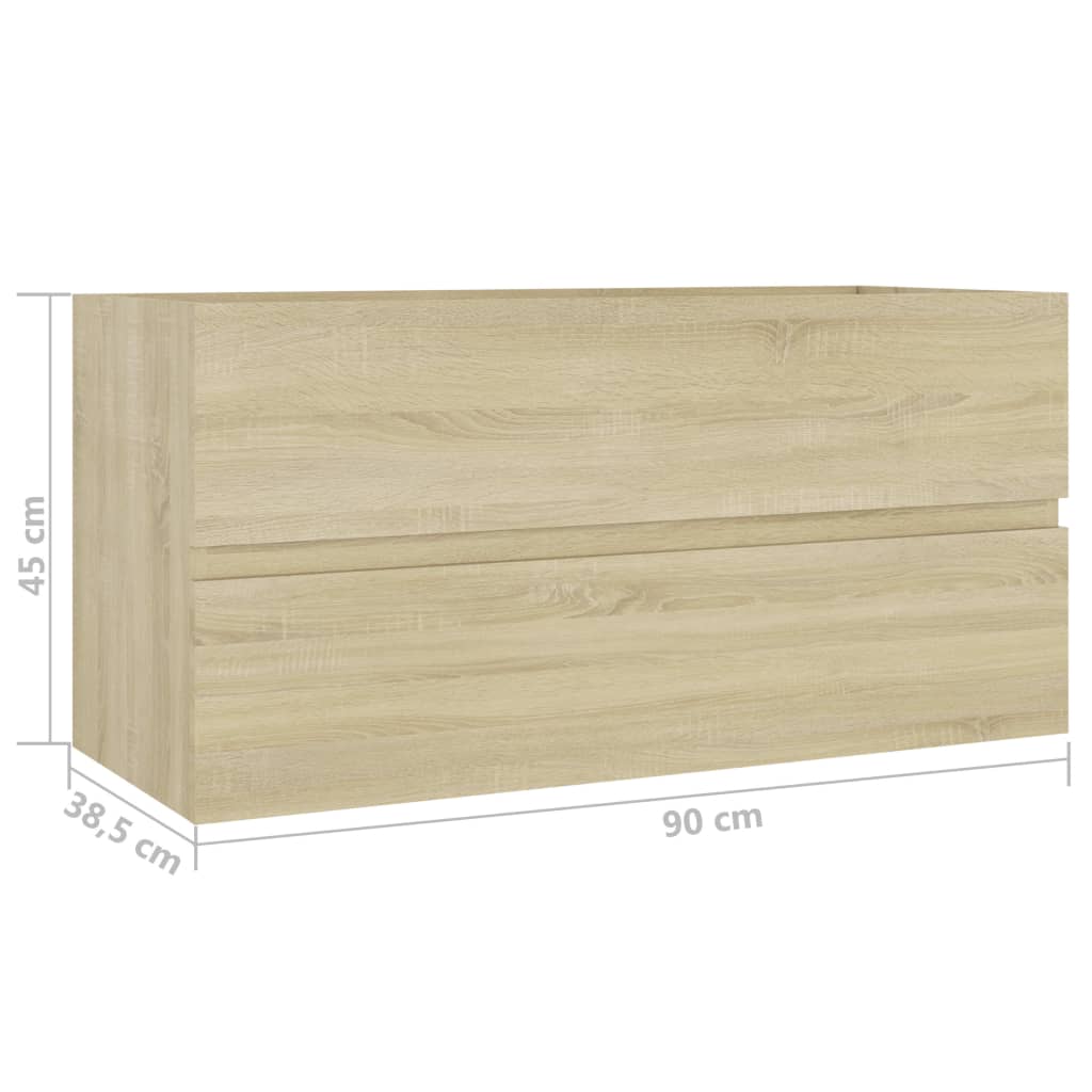 Waschbeckenunterschrank Sonoma-Eiche 90x38,5x45cm Holzwerkstoff