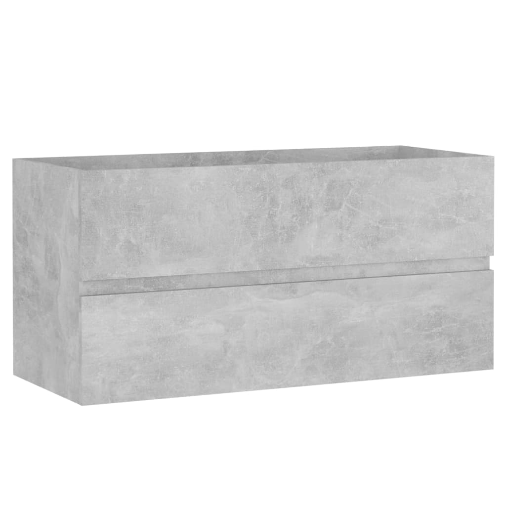 Washbasin base cabinet concrete grey 90x38.5x45 cm wood material