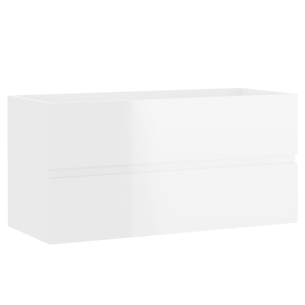 washbasin base cabinet high-gloss white 90x38.5x45 cm