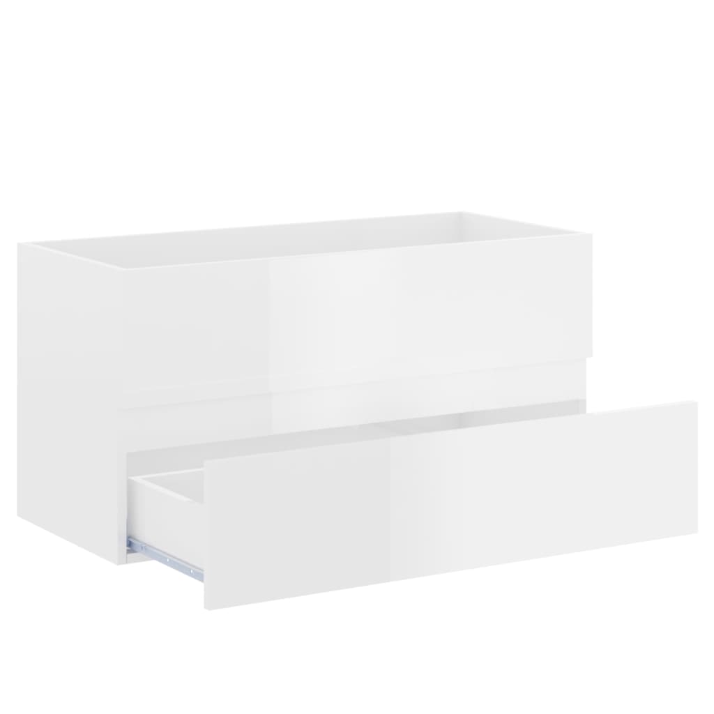 washbasin base cabinet high-gloss white 90x38.5x45 cm