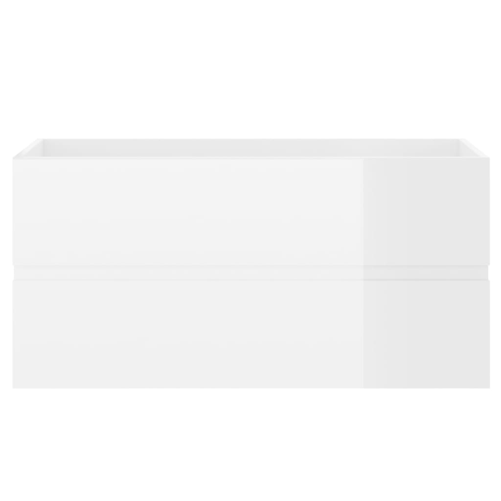 washbasin base cabinet high-gloss white 90x38.5x45 cm