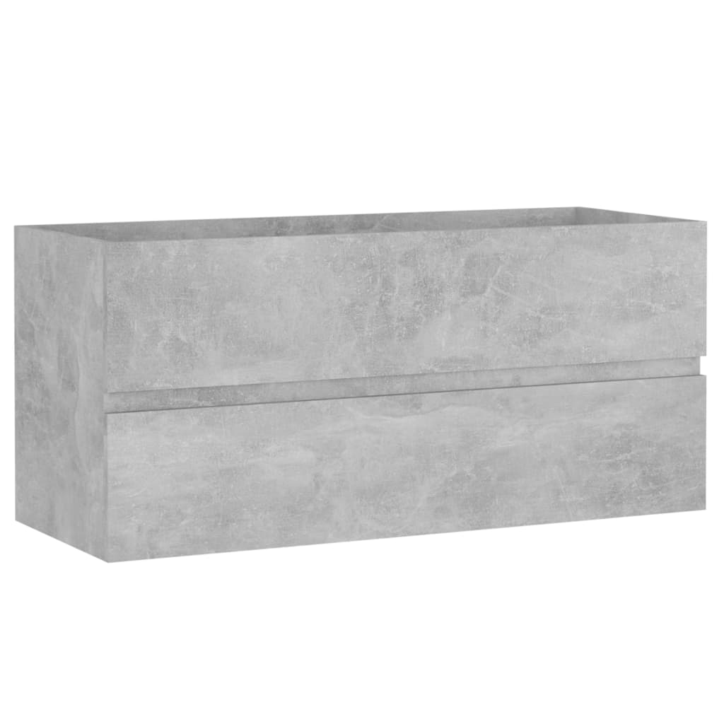 Washbasin base cabinet concrete grey 100x38.5x45 cm wood material