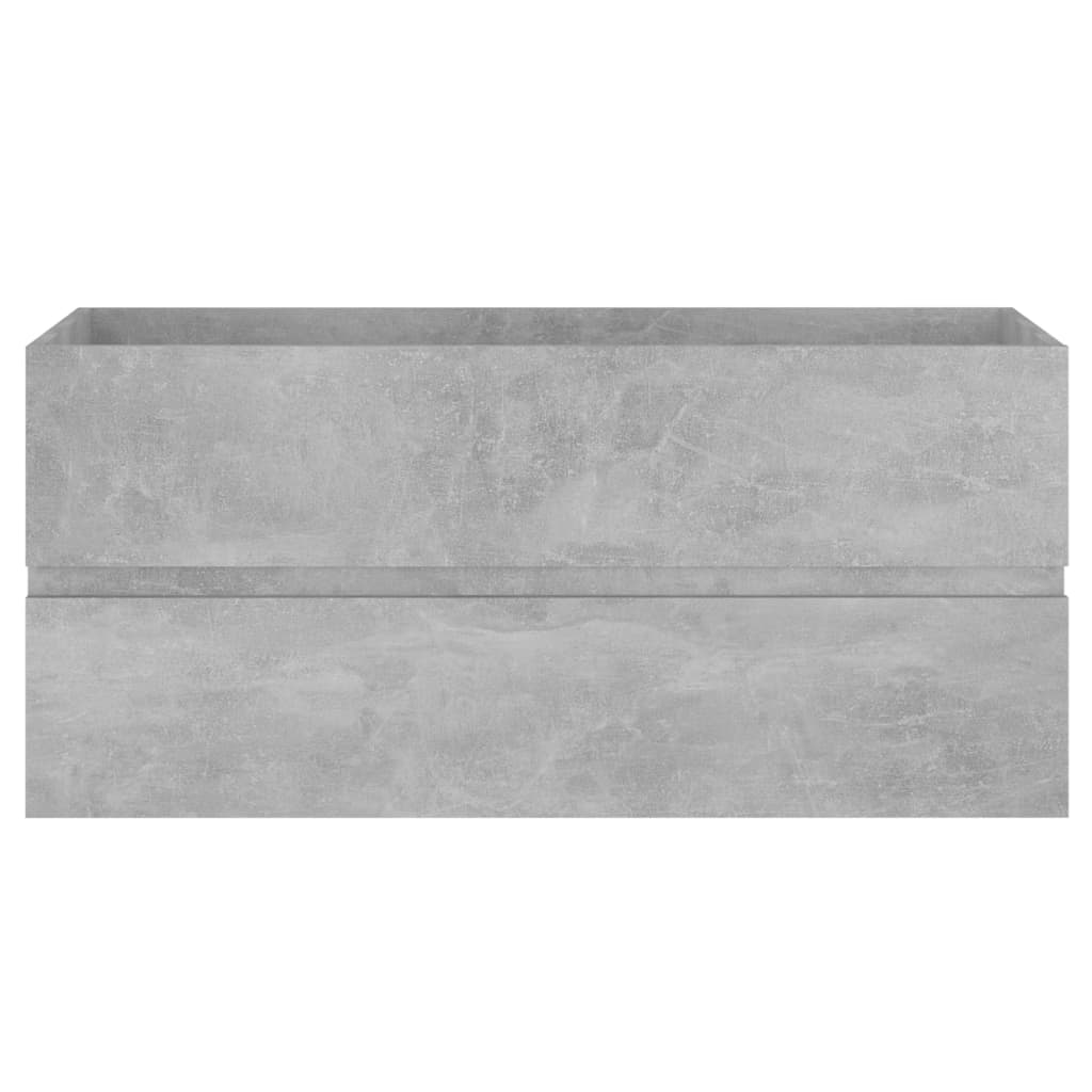 Washbasin base cabinet concrete grey 100x38.5x45 cm wood material