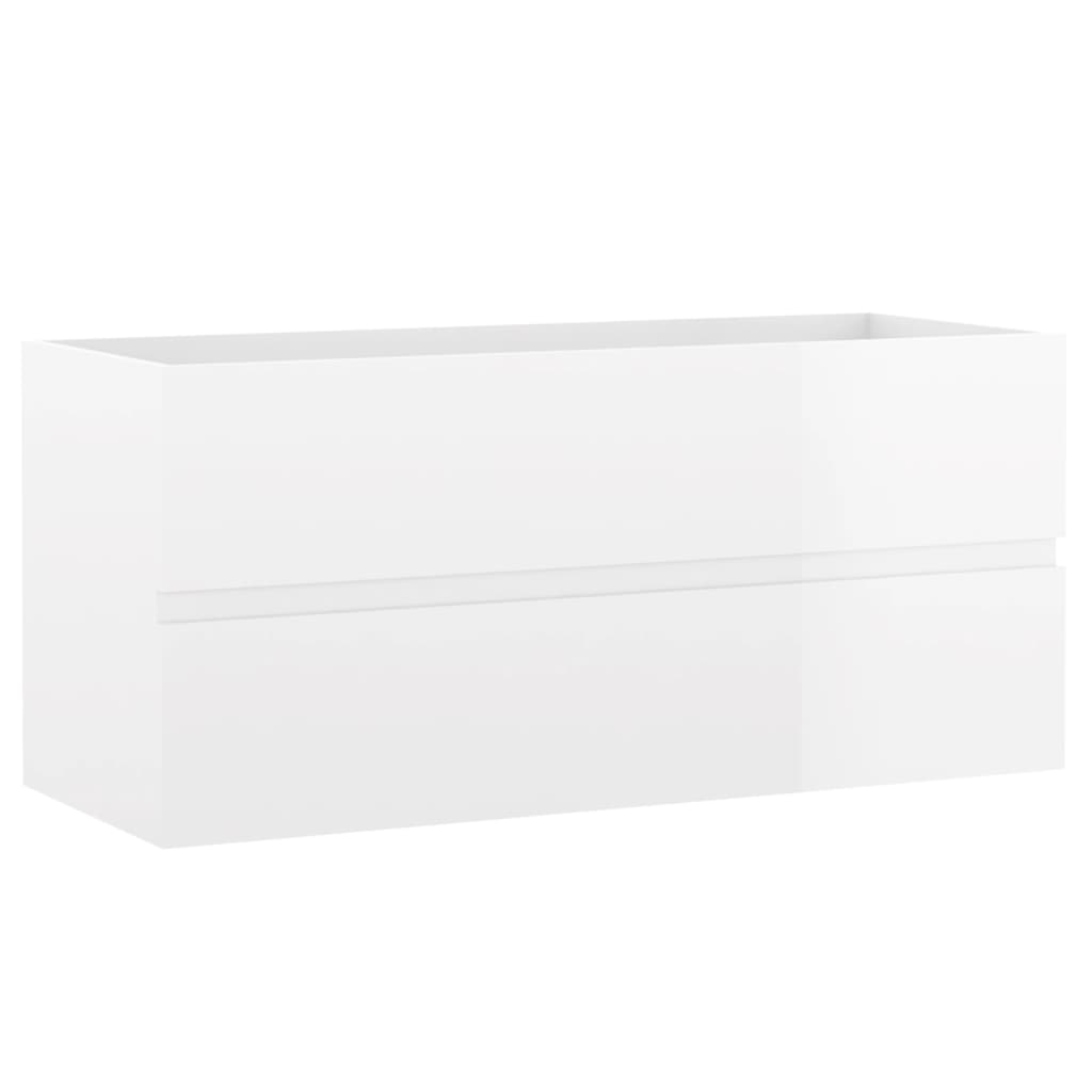 washbasin base cabinet high-gloss white 100x38.5x45 cm