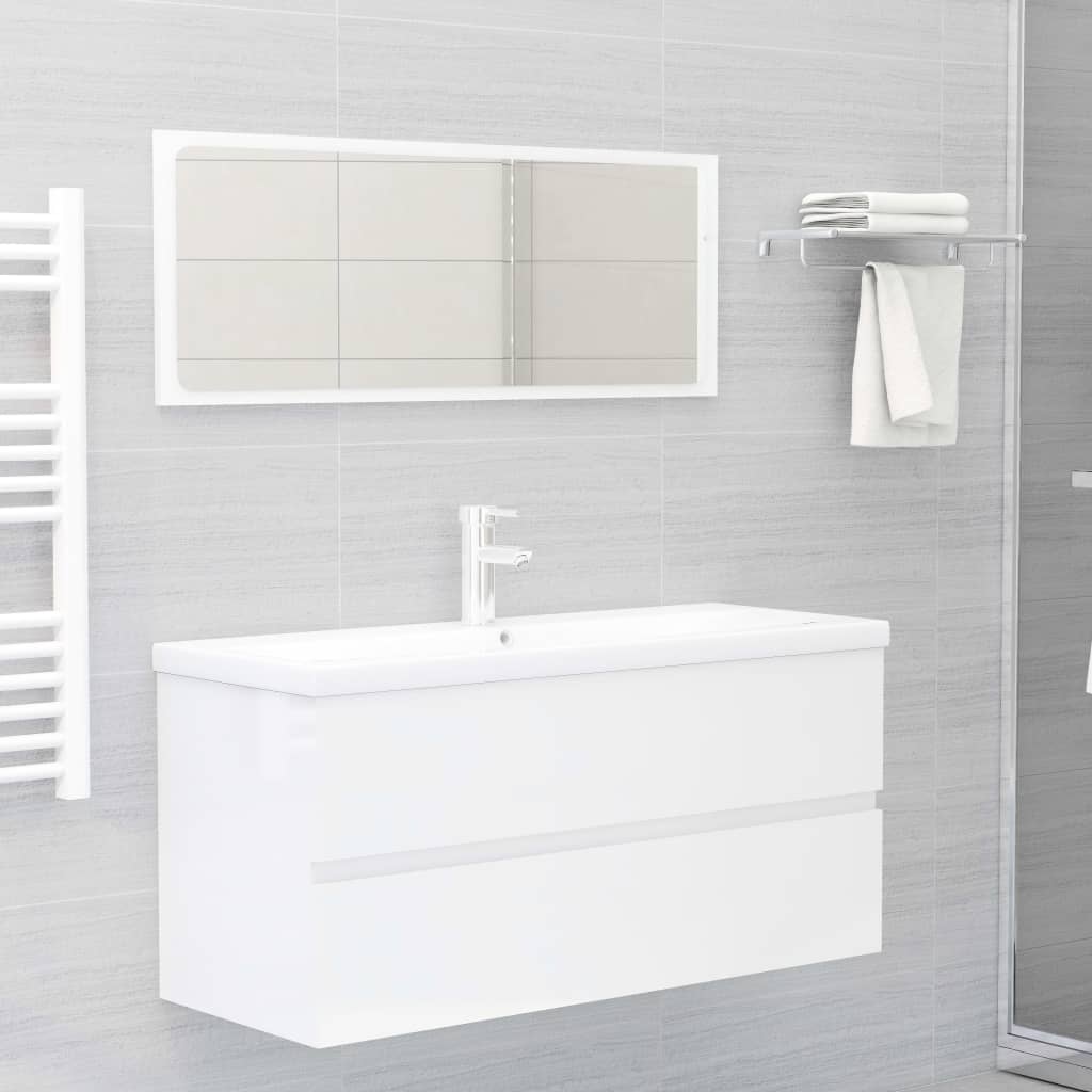 washbasin base cabinet high-gloss white 100x38.5x45 cm