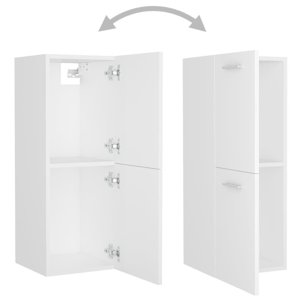 Bathroom Cabinet White 30x30x80 cm Wood Material