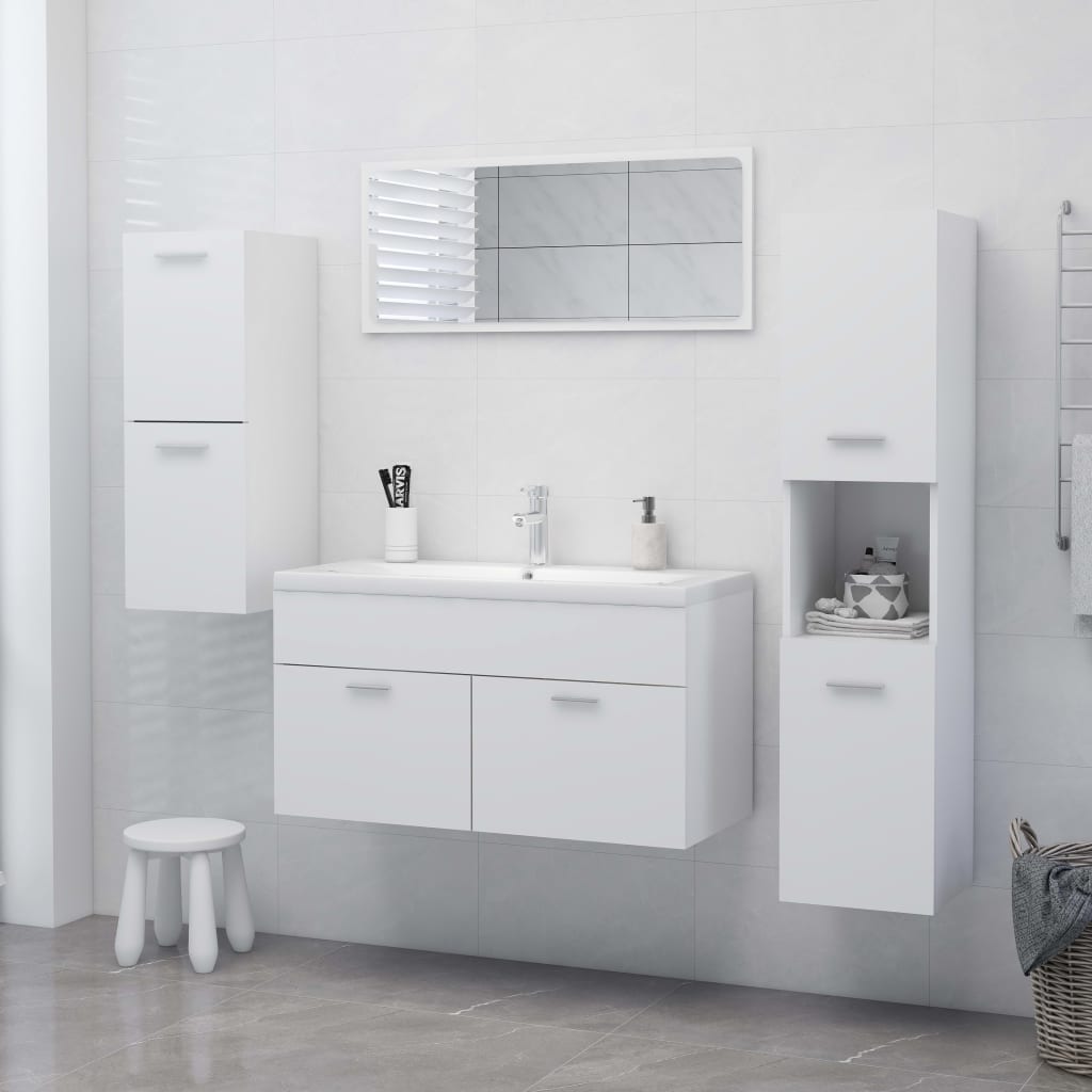 Bathroom Cabinet White 30x30x80 cm Wood Material