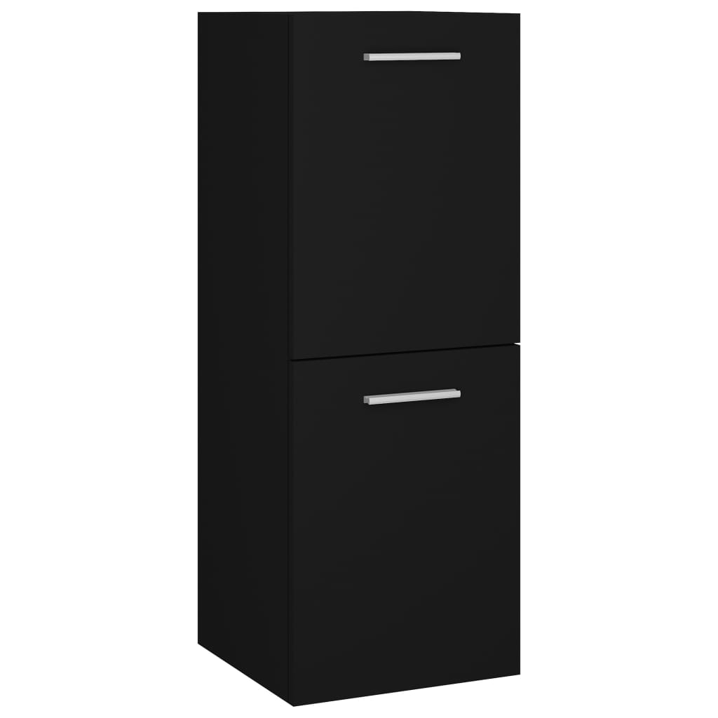 Bathroom Cabinet Black 30x30x80 cm Wood Material