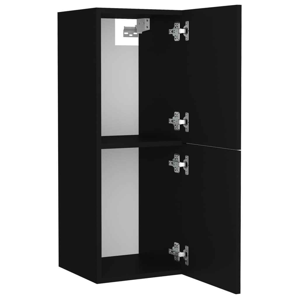 Bathroom Cabinet Black 30x30x80 cm Wood Material