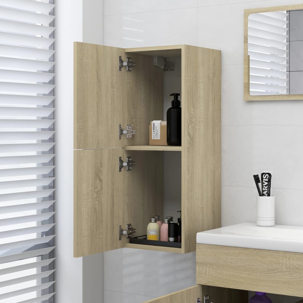 Bathroom Cabinet Sonoma Oak 30x30x80 cm Wood Material