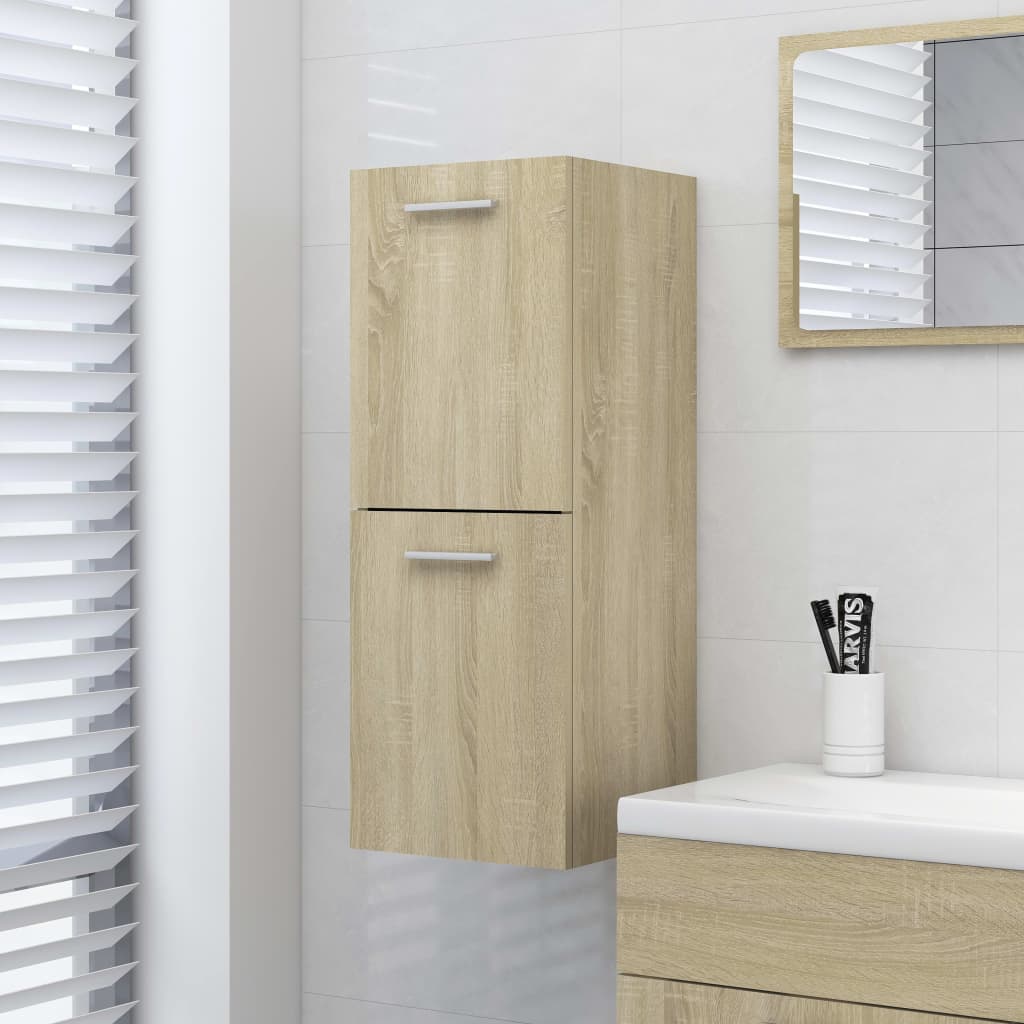 Bathroom Cabinet Sonoma Oak 30x30x80 cm Wood Material