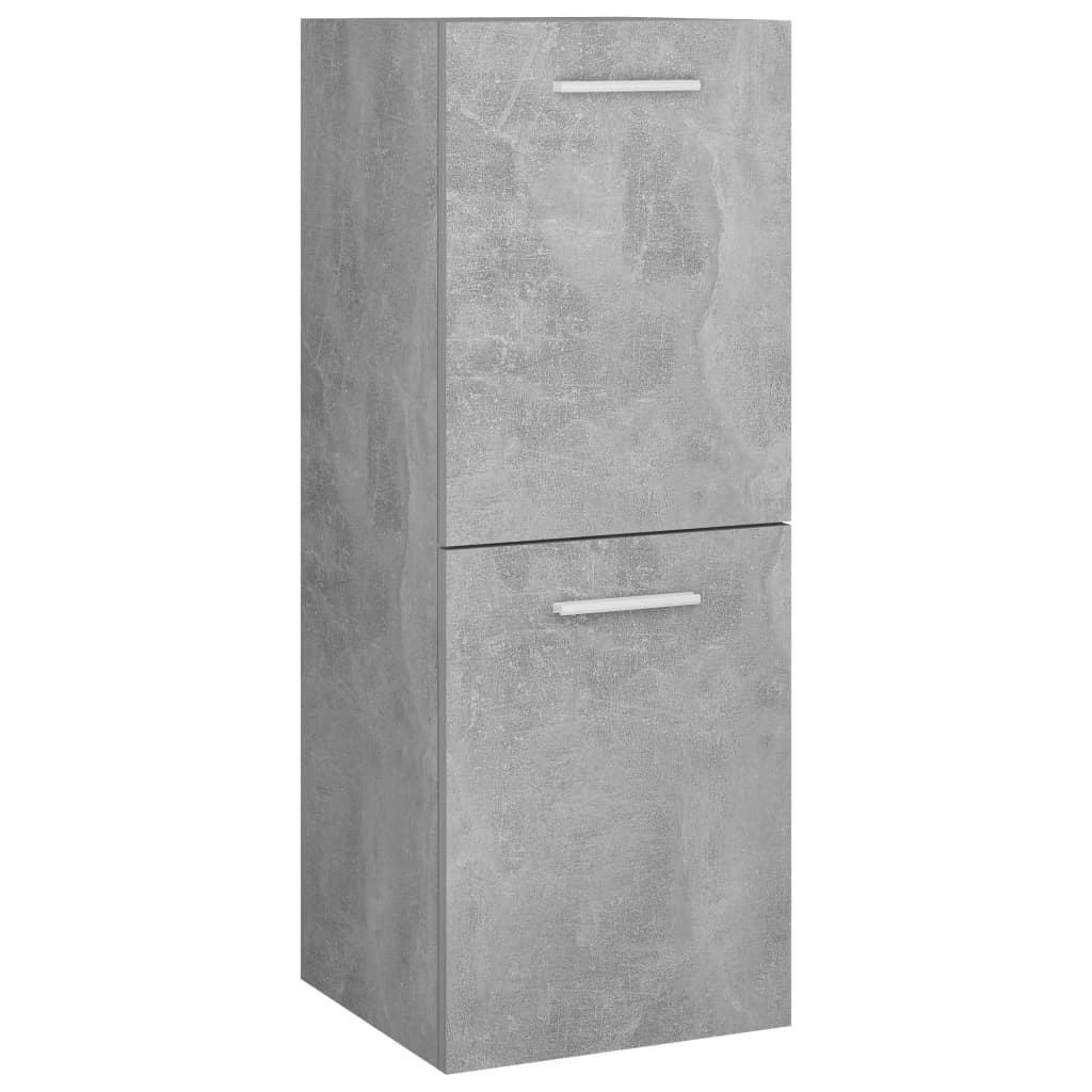 Bathroom Cabinet Concrete Grey 30x30x80 cm Wood Material