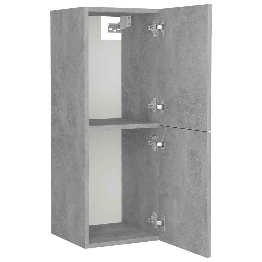 Bathroom Cabinet Concrete Grey 30x30x80 cm Wood Material