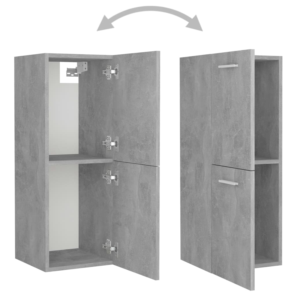 Bathroom Cabinet Concrete Grey 30x30x80 cm Wood Material