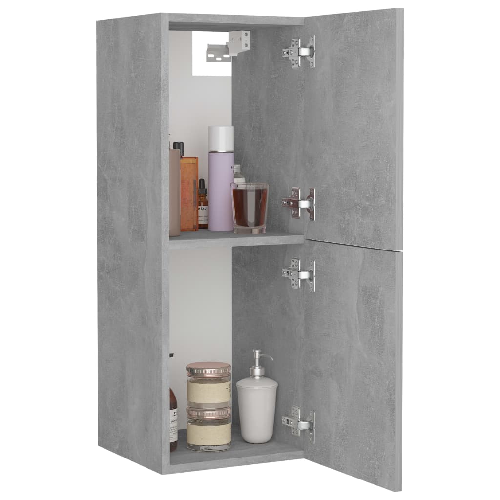 Bathroom Cabinet Concrete Grey 30x30x80 cm Wood Material