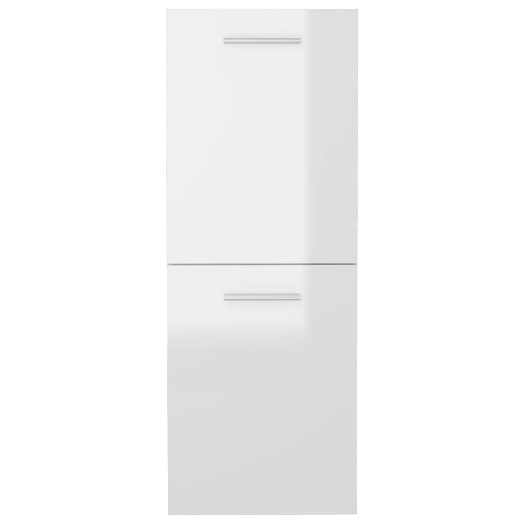 Bathroom Cabinet High Gloss White 30x30x80 cm Wood Material