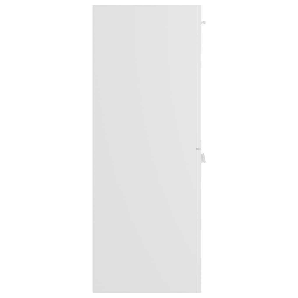 Bathroom Cabinet High Gloss White 30x30x80 cm Wood Material