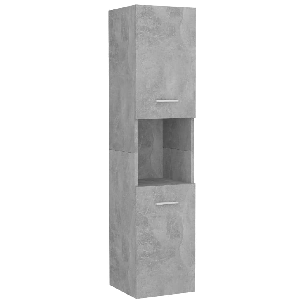 Bathroom Cabinet Concrete Grey 30x30x130 cm Wood Material