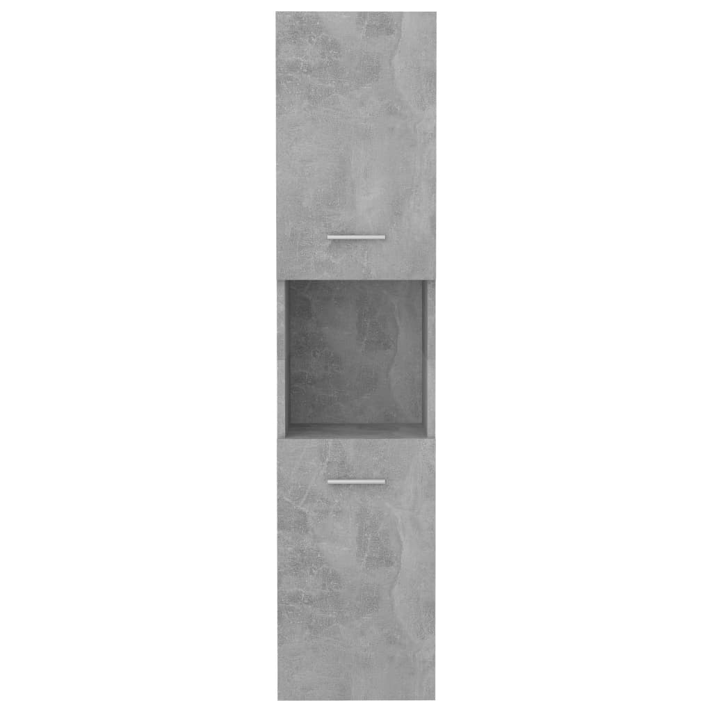 Bathroom Cabinet Concrete Grey 30x30x130 cm Wood Material