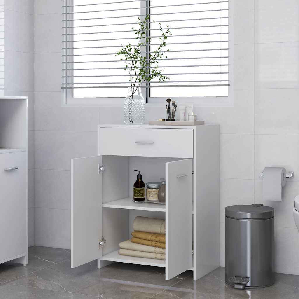 Bathroom Cabinet White 60x33x80 cm Wood Material