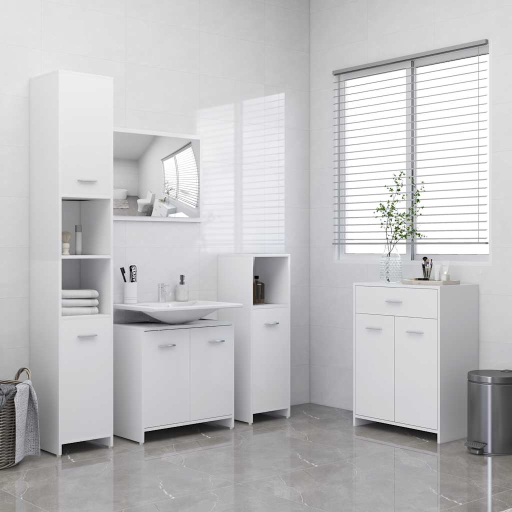 Bathroom Cabinet White 60x33x80 cm Wood Material